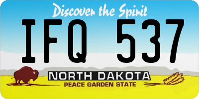 ND license plate IFQ537