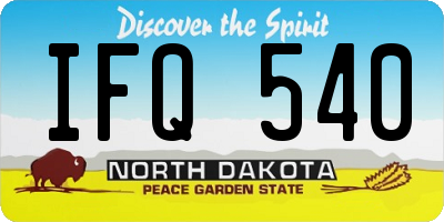 ND license plate IFQ540