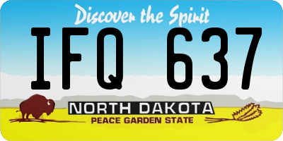 ND license plate IFQ637