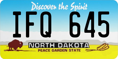 ND license plate IFQ645