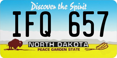 ND license plate IFQ657