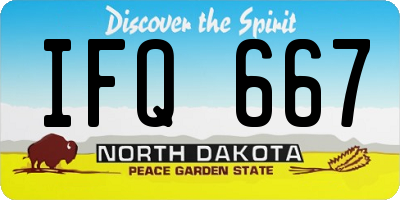 ND license plate IFQ667