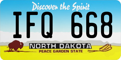 ND license plate IFQ668