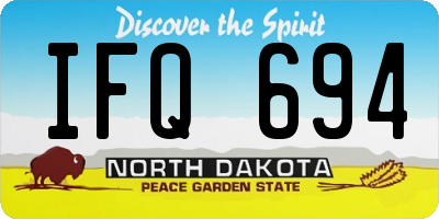 ND license plate IFQ694