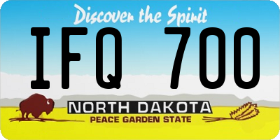ND license plate IFQ700