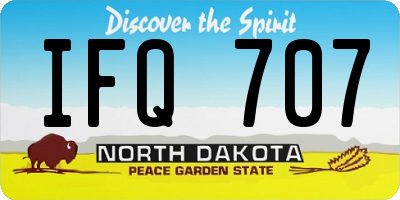 ND license plate IFQ707
