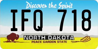 ND license plate IFQ718