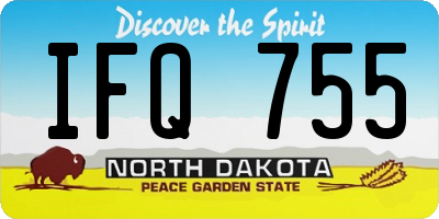ND license plate IFQ755