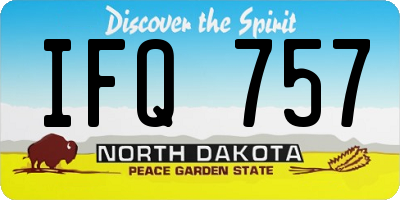 ND license plate IFQ757