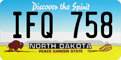 ND license plate IFQ758