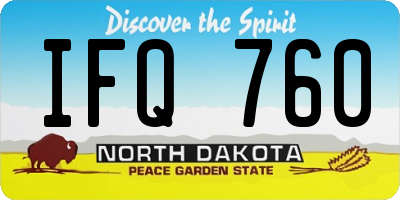 ND license plate IFQ760