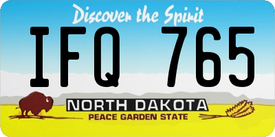 ND license plate IFQ765