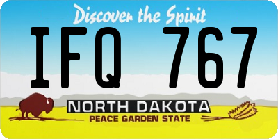 ND license plate IFQ767