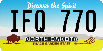 ND license plate IFQ770