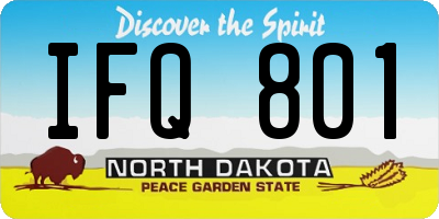 ND license plate IFQ801