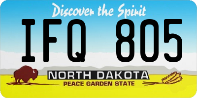 ND license plate IFQ805