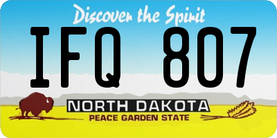 ND license plate IFQ807