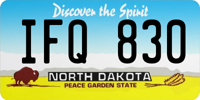 ND license plate IFQ830