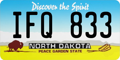 ND license plate IFQ833