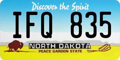 ND license plate IFQ835