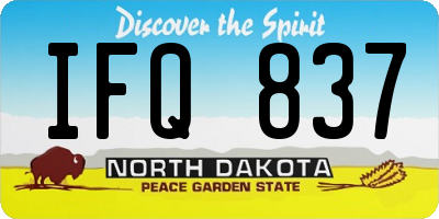 ND license plate IFQ837