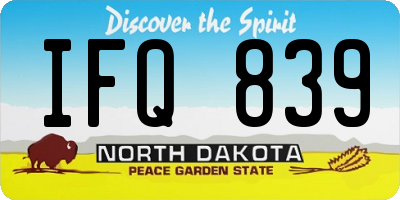 ND license plate IFQ839