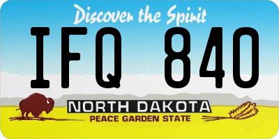 ND license plate IFQ840