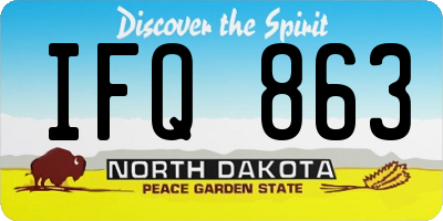 ND license plate IFQ863