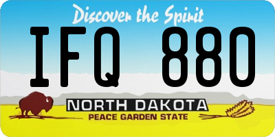 ND license plate IFQ880