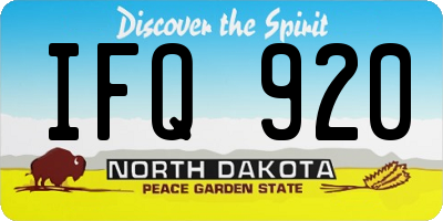 ND license plate IFQ920