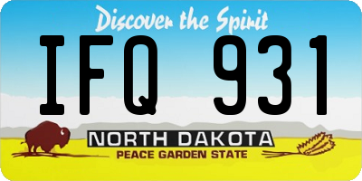 ND license plate IFQ931