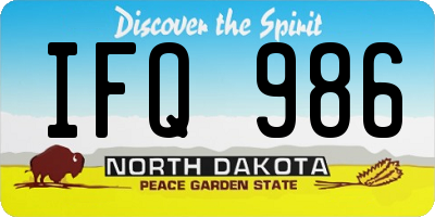 ND license plate IFQ986