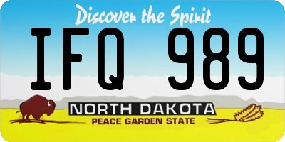 ND license plate IFQ989