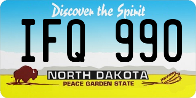 ND license plate IFQ990