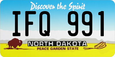 ND license plate IFQ991