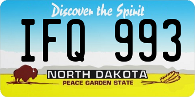 ND license plate IFQ993