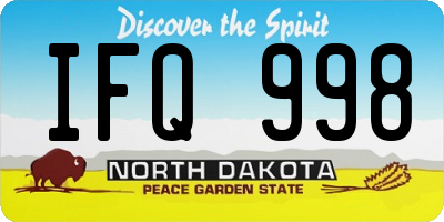 ND license plate IFQ998