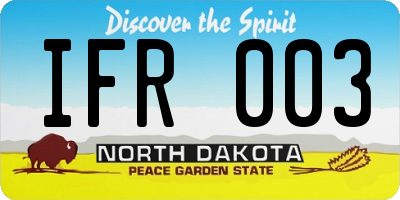 ND license plate IFR003