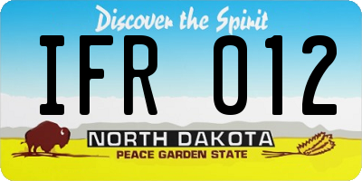 ND license plate IFR012