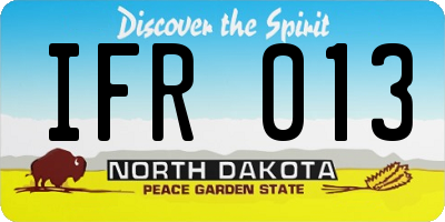 ND license plate IFR013