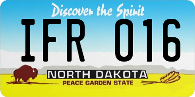 ND license plate IFR016