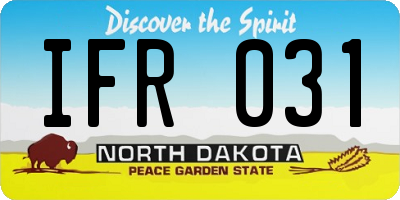 ND license plate IFR031