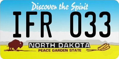 ND license plate IFR033