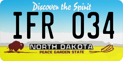 ND license plate IFR034