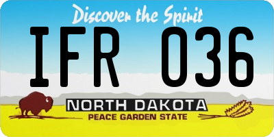 ND license plate IFR036