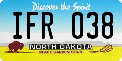 ND license plate IFR038