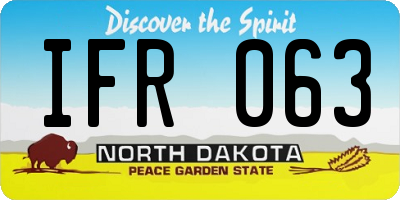 ND license plate IFR063