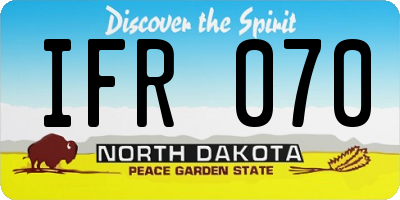 ND license plate IFR070