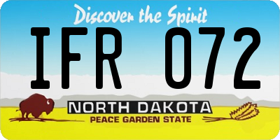 ND license plate IFR072