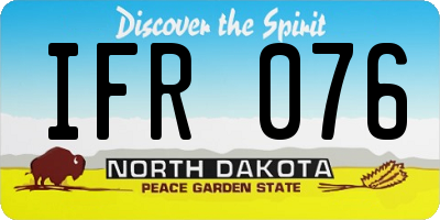 ND license plate IFR076